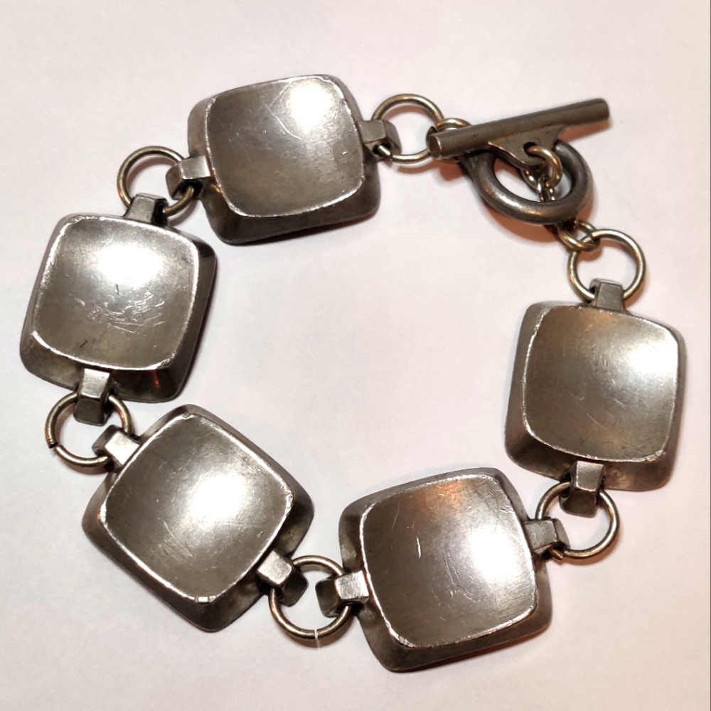 Modernist Jorgen Jensen Chunky Pewter Bracelet